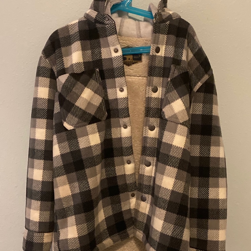 Checkered hooded jacket